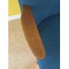 Danish Teak Arm Chair Blue Boucle wool
